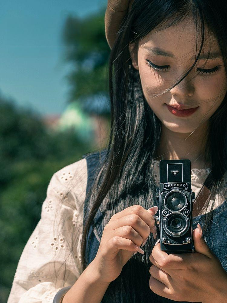 여행용카메라 영상 작고 가벼운 복고풍 다각형 티타늄 사각형 일본식 카메라 똑딱이 M1 트윈렌즈 리플렉스 레트로 카메라 - 상품 이미지