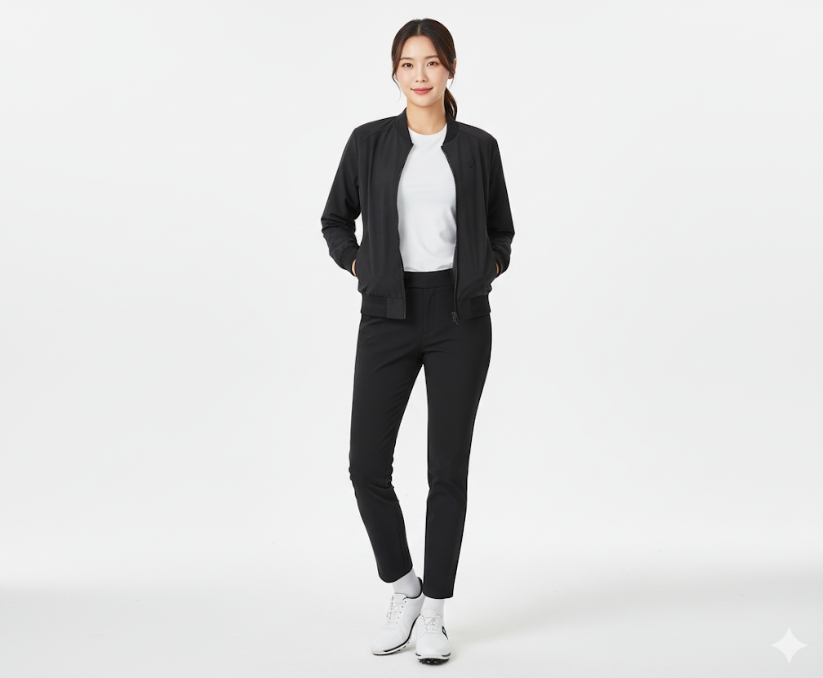 볼빅골프 여성 가을 아웃도어 라운딩 필드룩 골프웨어 골프 바람막이 자켓 - 상세 이미지 2