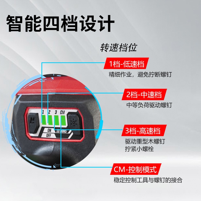 전동드라이버 핸드드릴 충전드라이버 전동드릴 경량 고출력 충전 임팩 - 상세 이미지 4