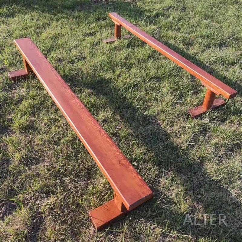 원목 평균대 야외 감각 훈련장비 다리 균형 신체 레드브라운 15cm 2m - 상세 이미지 4