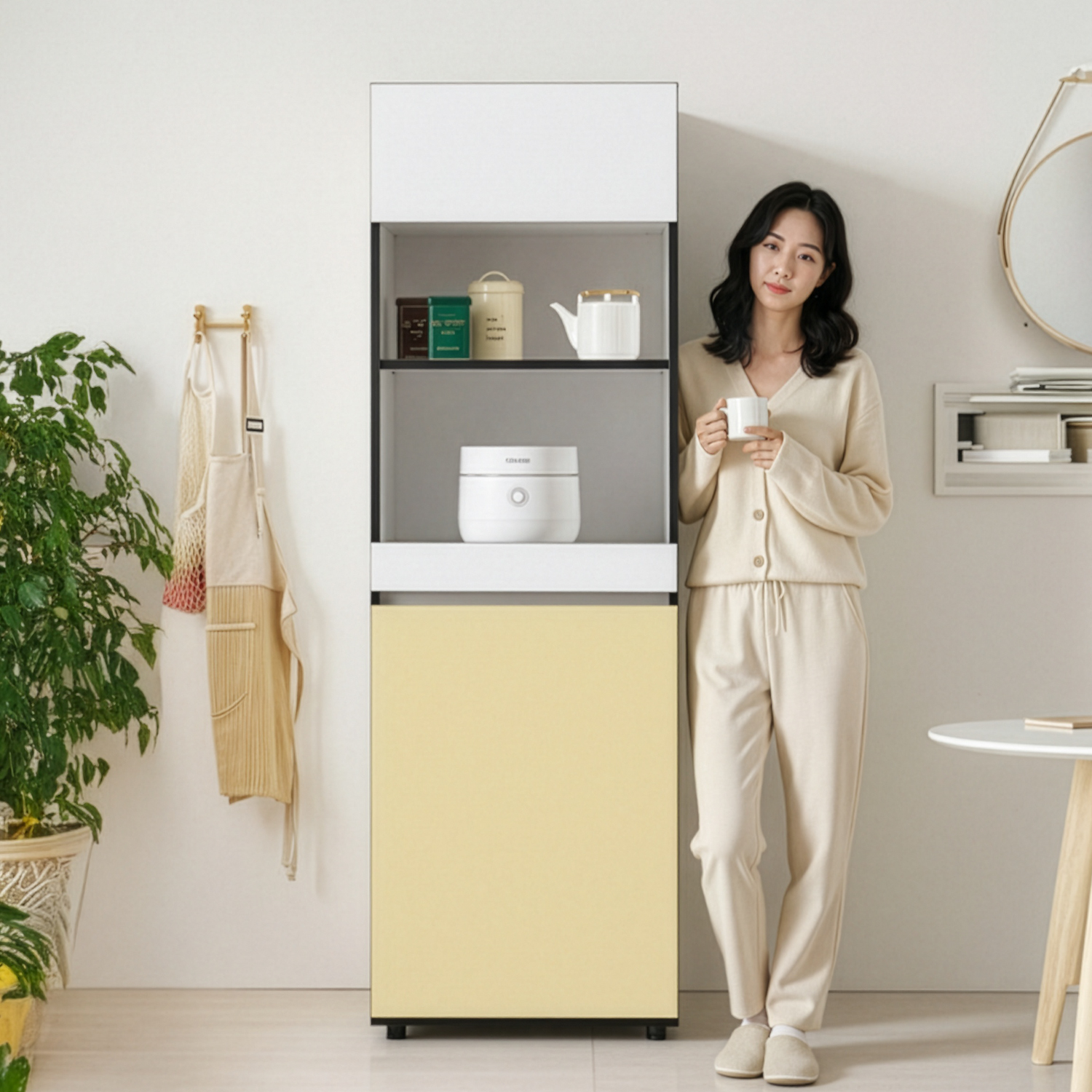 홈카페수납장 600 주방수납장 키큰 수납장 비스포크 정수기 받침대 - 상품 이미지