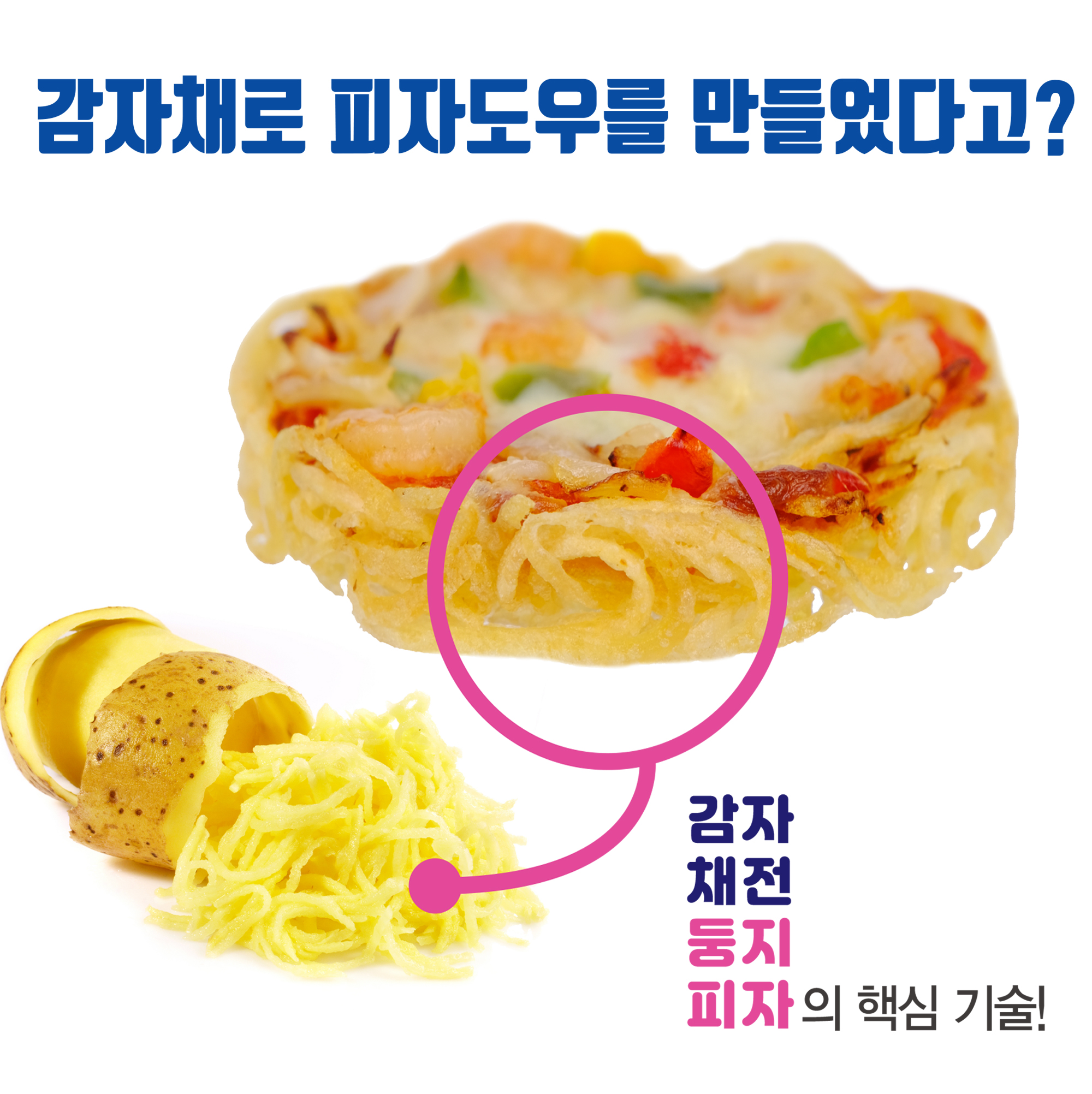 올리온 감자채전 둥지피자 1봉 2입 1인 감자 씬 도우 피자 한입 다이어트 미니 냉동 피자 - 상세 이미지 4