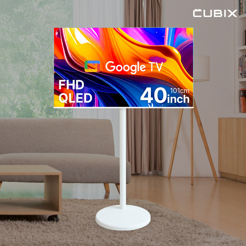 무빙큐빅스 삼탠바이미 화이트에디션 101cm(40인치) FHD QLED 스마트티비 X2 셋트 이동식 TV 삼텐 중소바이미