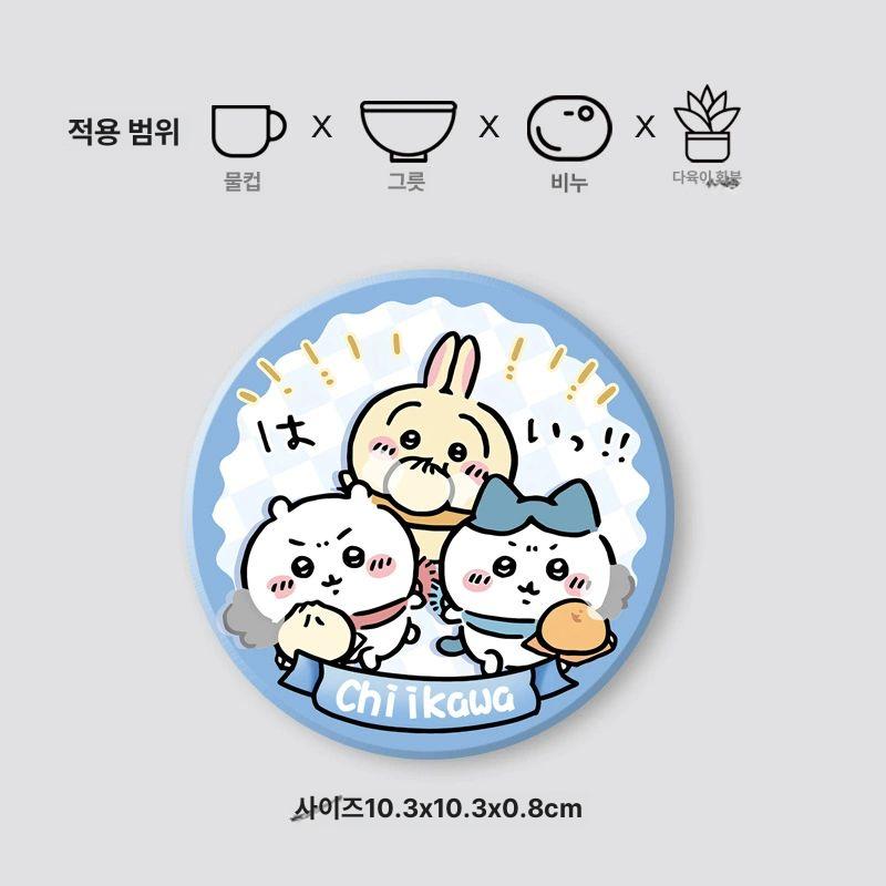 치이카와 코스터 미끄럼방지 세라믹 먼작귀 컵받침 단열매트 우사기 하치와레 - 상세 이미지 4