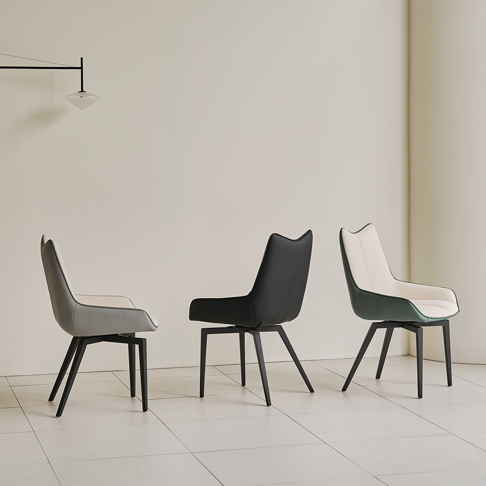 편한 인테리어 식탁 고급스러운 아쿠아텍스 방수 기능성 패브릭 디어 회전 의자