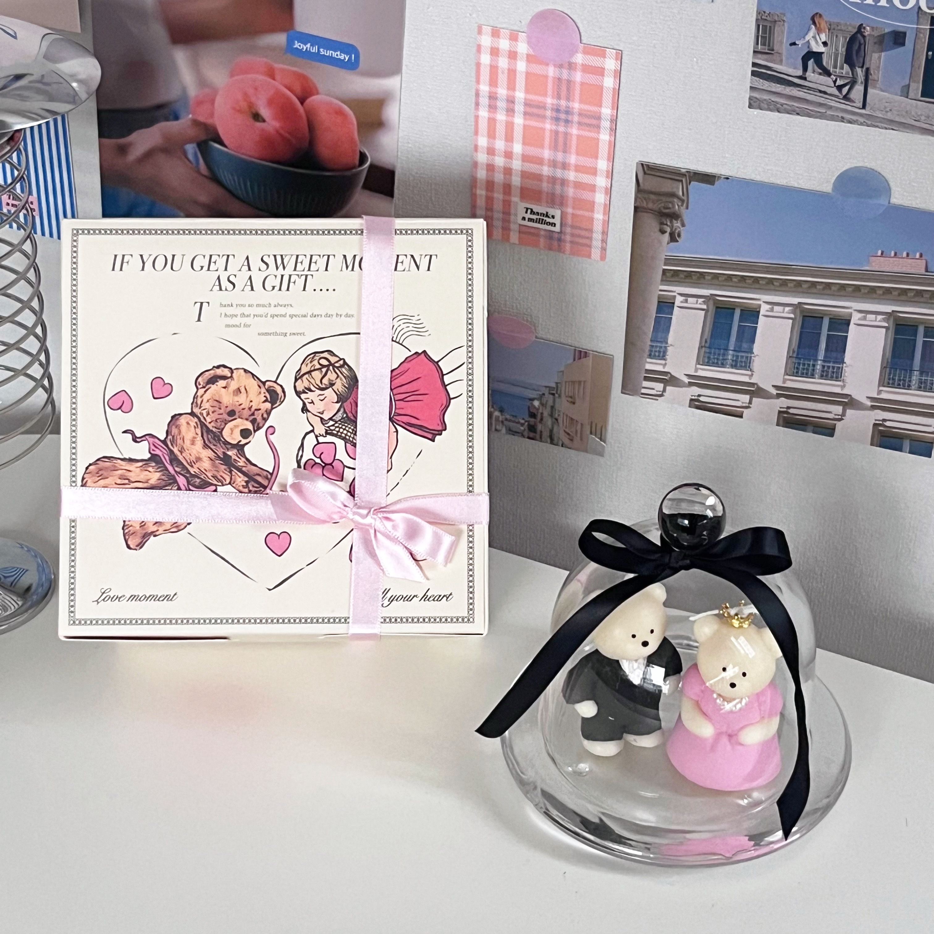 웨딩베어캔들 프로포즈 웨딩촬영 커스텀제작 캔들 소품 결혼기념일 집들이선물 레이지선데이모닝