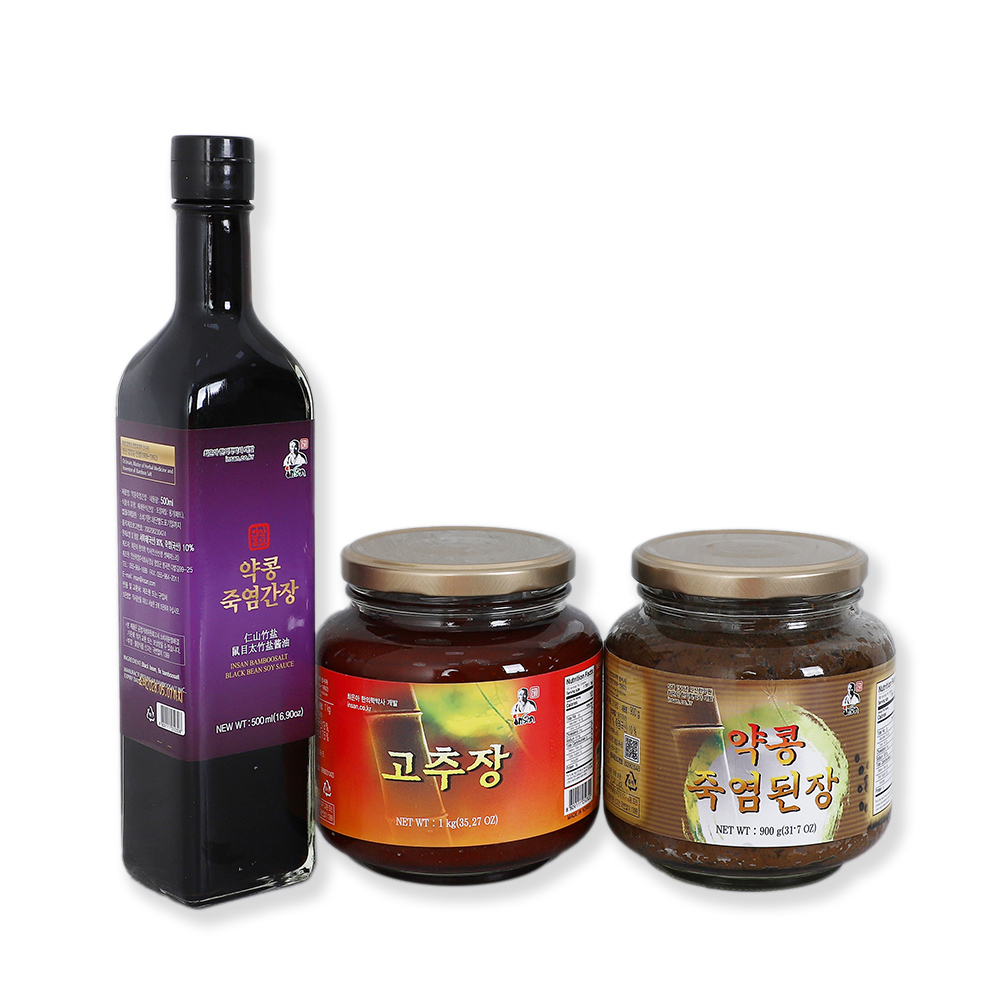 인산죽염 장류 세트 1호 (고추장+약콩된장+약콩간장) - 메인 이미지