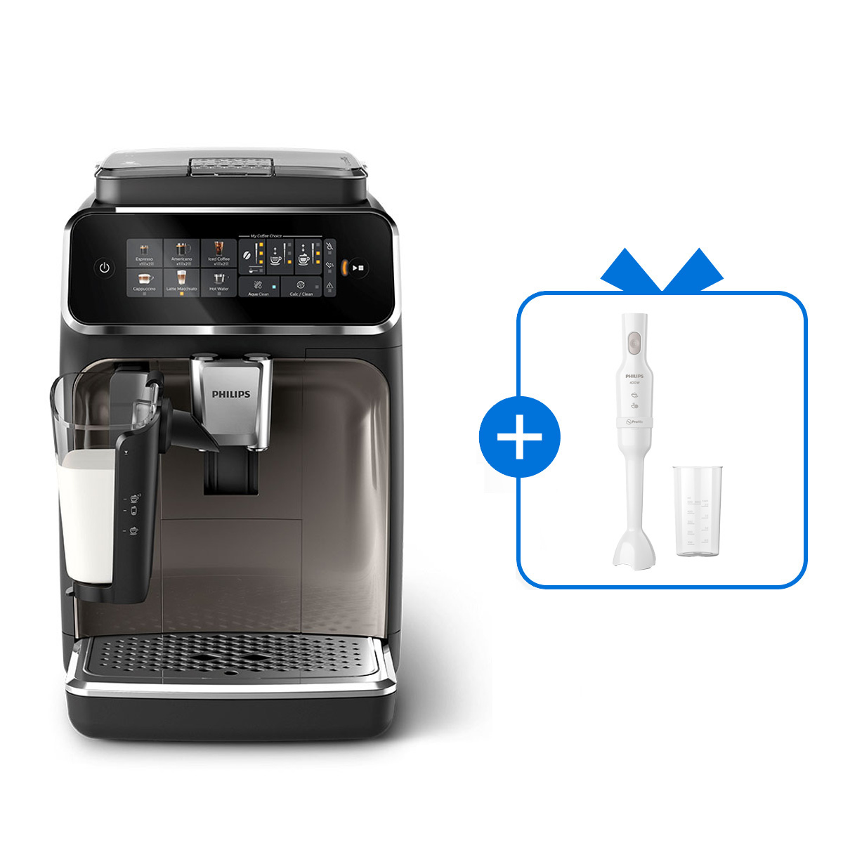 필립스 3300 아이스 레시피 라떼고 전자동 에스프레소 커피머신 EP3347/93 + 핸드블렌더