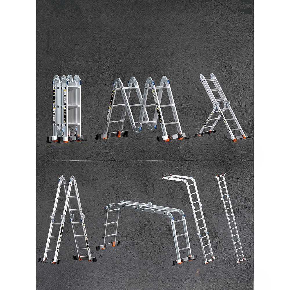 알루미늄 접이식 사다리 가정용 휴대 간편 작업용 2.5MM 1.77m-3.6m (3단) - 상세 이미지 3