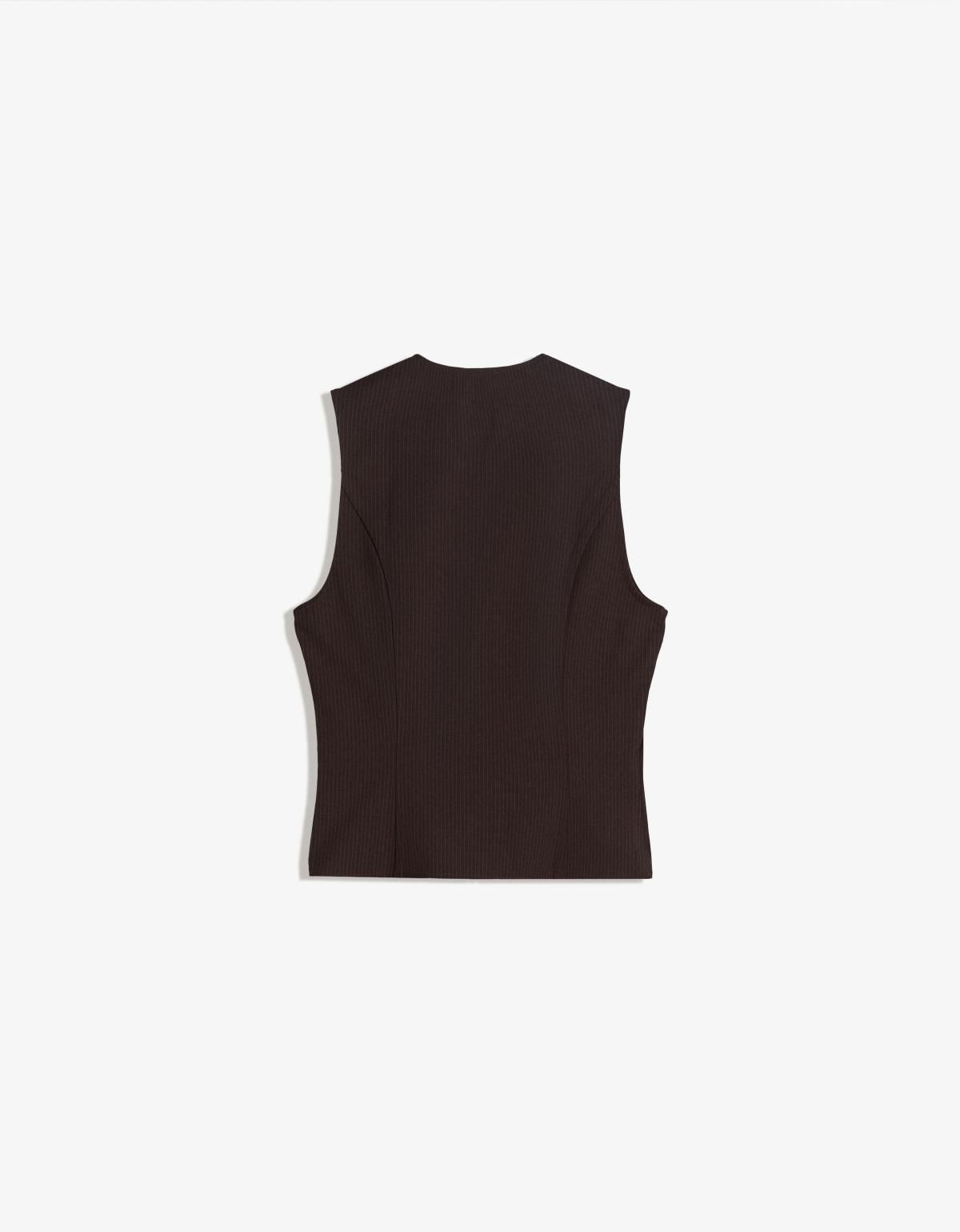버쉬카 슬림핏 지퍼 베스트 8814/008 BROWN - 상세 이미지 2