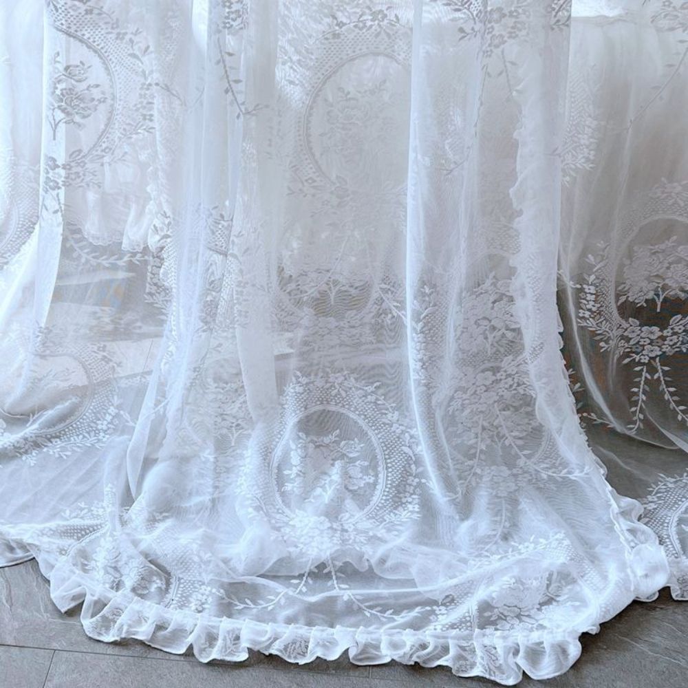 침실 레이스 텐트 커튼 가림막 자형 캐노피 침대커튼 Moonflower 모기장 1.2x2m - 상품 이미지