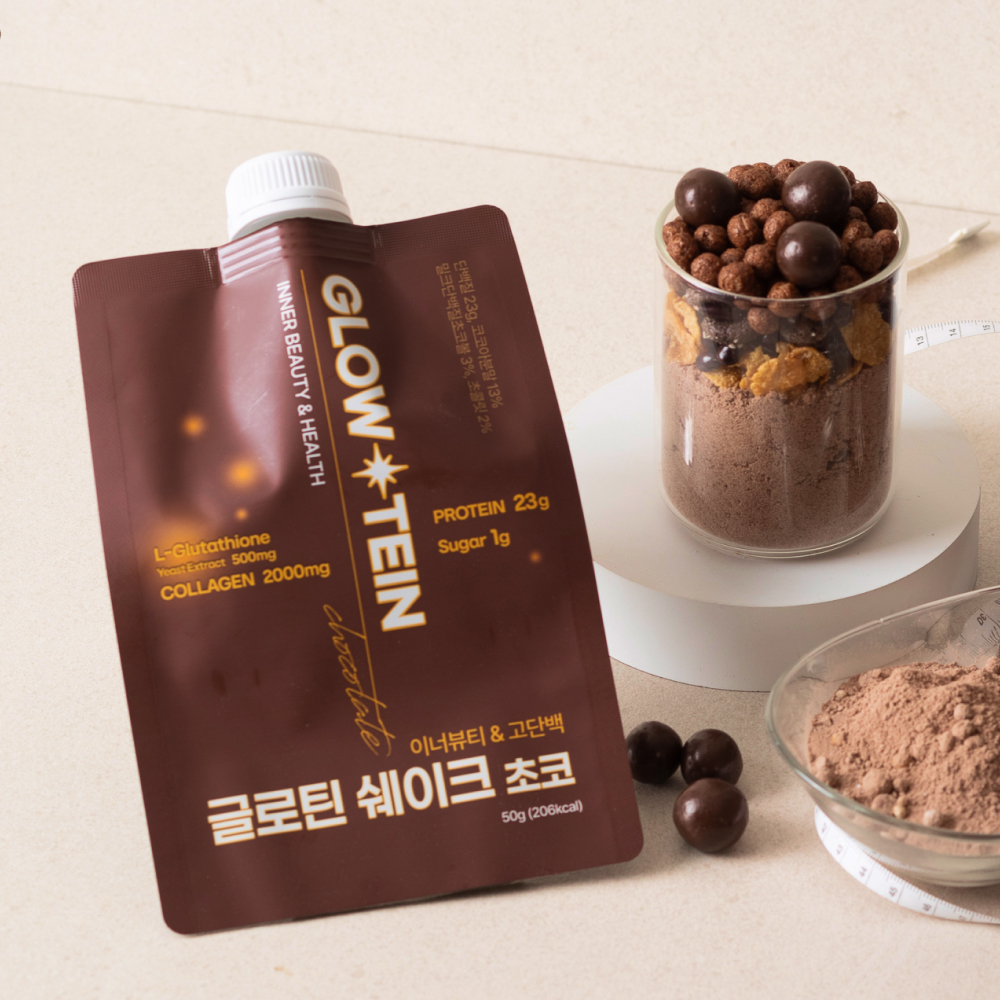 글로틴 단백질쉐이크 파우치 초코 콜라겐 글루타치온 식사대용 프로틴 50g, 7개 - 상세 이미지 3