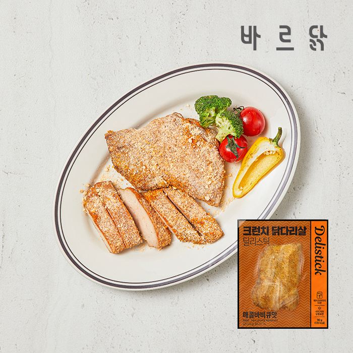 바르닭 딜리스틱 크런치 닭다리살 매콤바비큐 21팩 - 상품 이미지