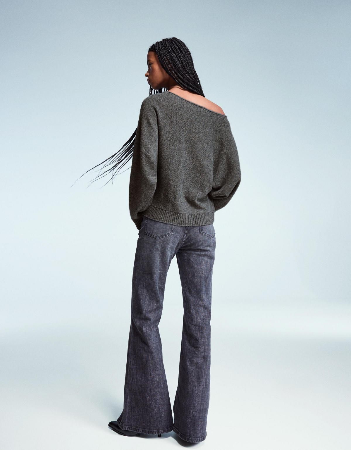 버쉬카 데일리 보트넥 스터드 니트 스웨터 7147/376 DARK GREY - 상세 이미지 4