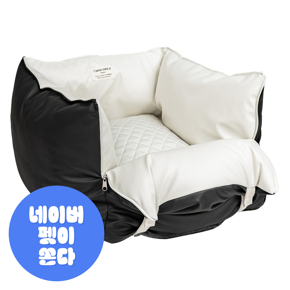 초코펫하우스 강아지 카시트 애견 차량용 소형 중형 대형 로얄 사각 카시트 블랙, 싱글