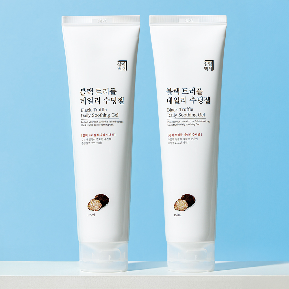 살림백서 블랙 트러플 데일리 수딩젤 155ml 4개 바디로션 수분젤 진정 대용량 보습제