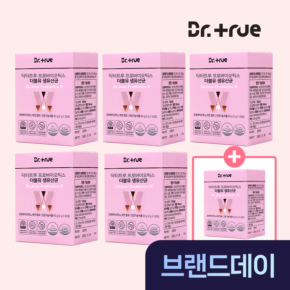 닥터트루 프로바이오틱스 락토바실러스 특허 여성 질 더블유 유산균 30포, 6개