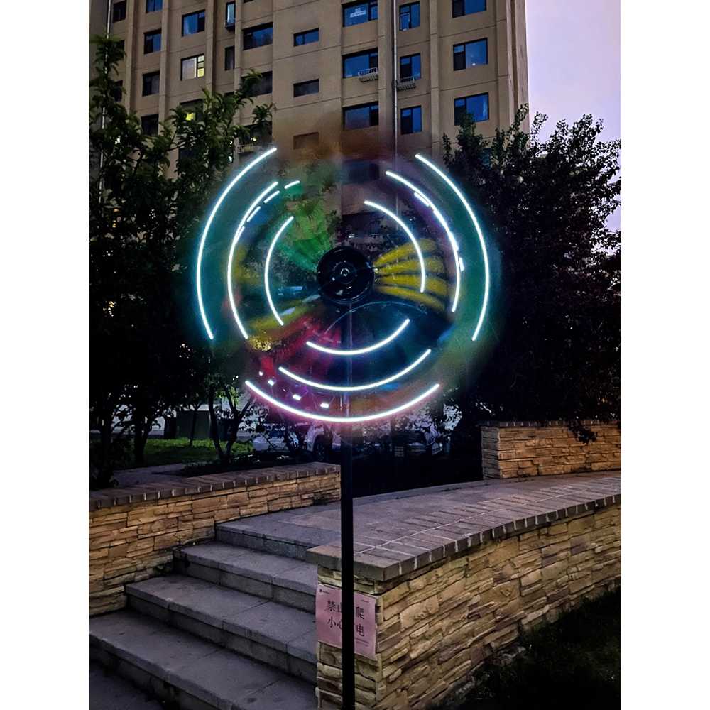야외 장식 정원 바람개비 풍차형 인테리어 조경 소품 오색 양면 바람개비 (태양광) - 상세 이미지 5