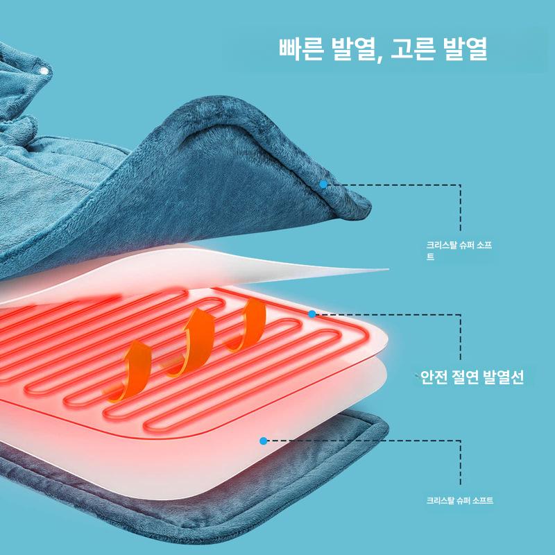 어깨찜질기 오십견 팔 온열 전기 관절 목 온찜질기 기구 그레이블루 220V UK - 상세 이미지 4