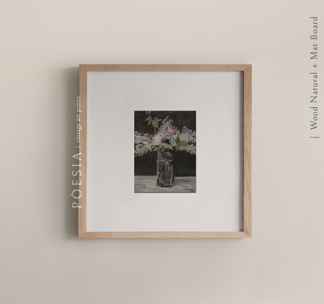 [에두아르 마네] Vase avec lilas blanc et rosés 50.4×50.4 cm (매트&액자 포함) - 상품 이미지