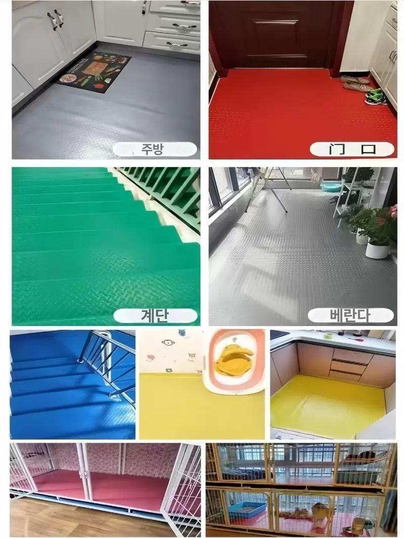 PVC 고무 매트 업소용 논슬립 깔판 욕실 계단 대형 방수 복도 바닥재 깔개 장판 작업장 그린맨 1.2m 15m - 상세 이미지 5