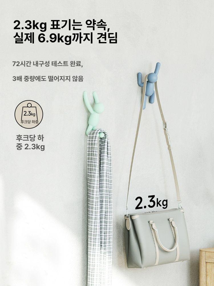 사람모양 도어 행거 옷 가방 걸이 방 움브라 히든 문 화이트 세트 - 상세 이미지 5