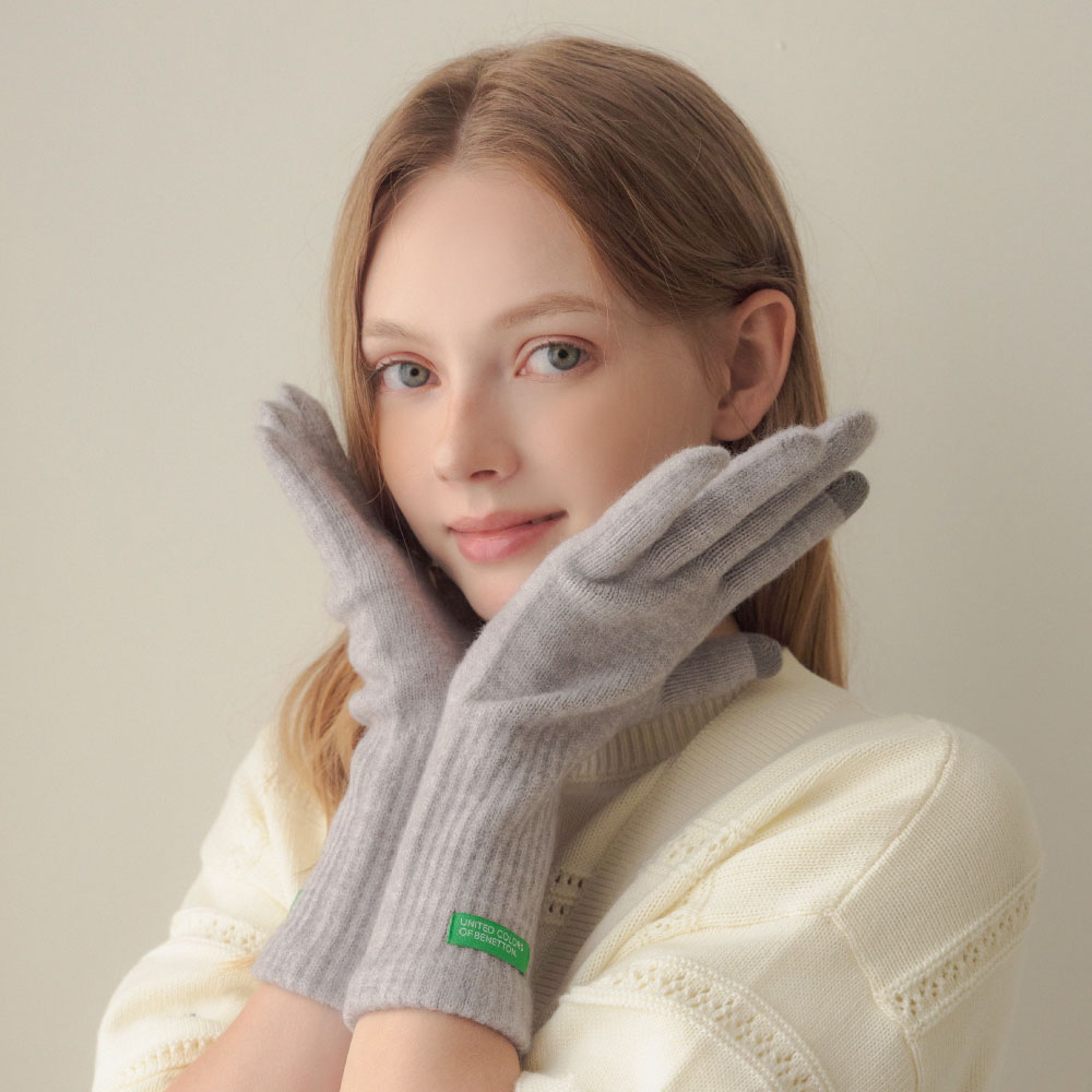 베네통 소프트 컬러 니트 장갑