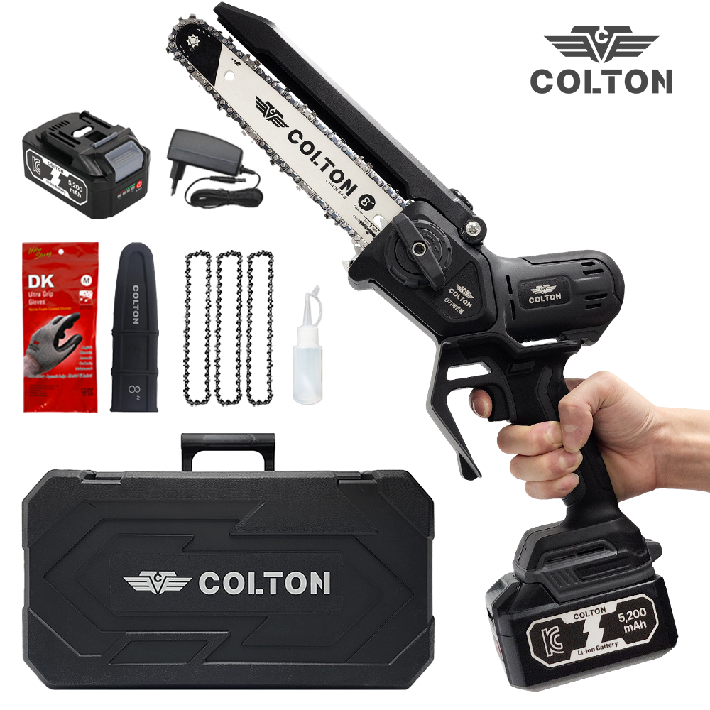 콜튼 무선 전기톱 전동톱 소형 체인 충전식 20cm 제품 이미지