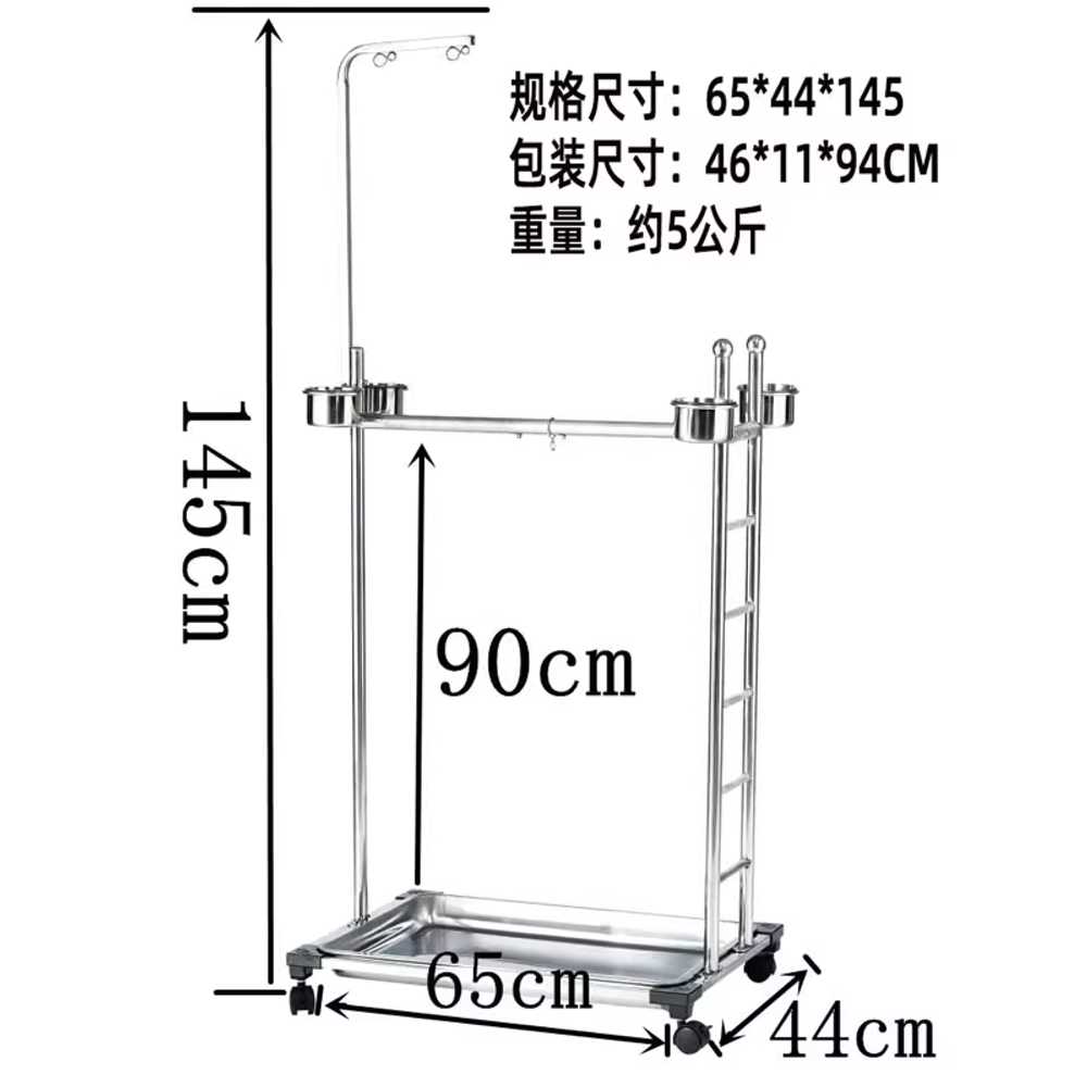 실내 앵무새 횃대 새장 장식 훈련 스탠드 배변받이 T90 스탠드 65x44x145 - 상세 이미지 3