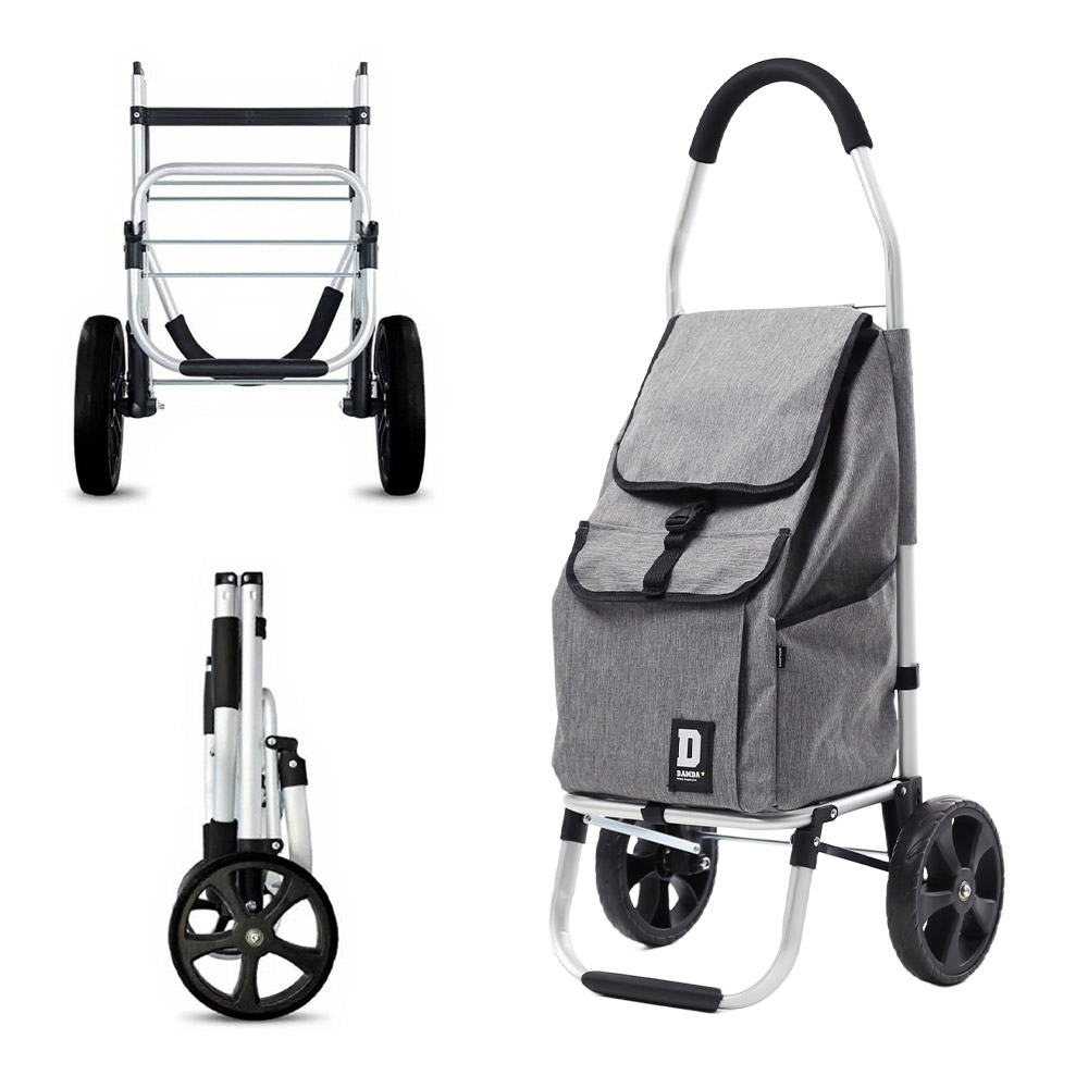 담다 시장바구니캐리어 장바구니카트 접이식손수레 바퀴달린 마트 쇼핑카트 L(대형), 포켓형_그레이