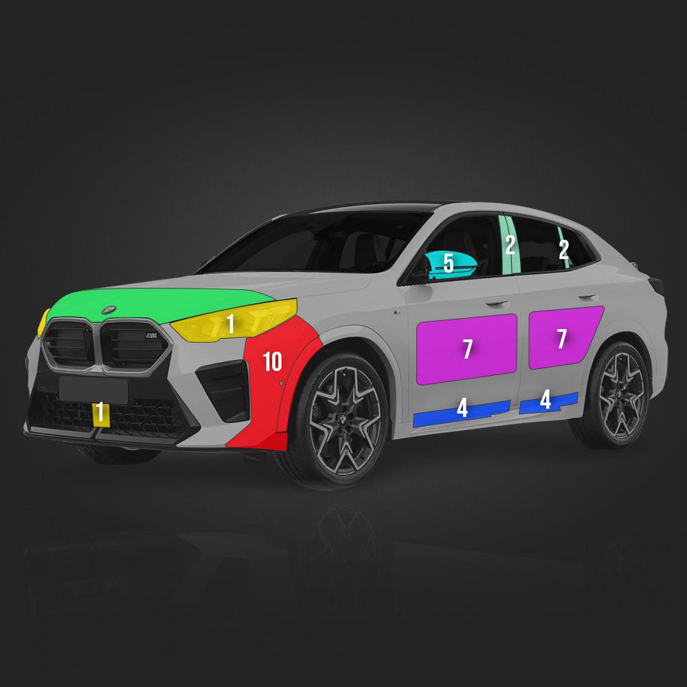 BMW X2 U10 PPF필름 헤드라이트 전방센서 부분구매 저스트쉴드 - 상세 이미지 2