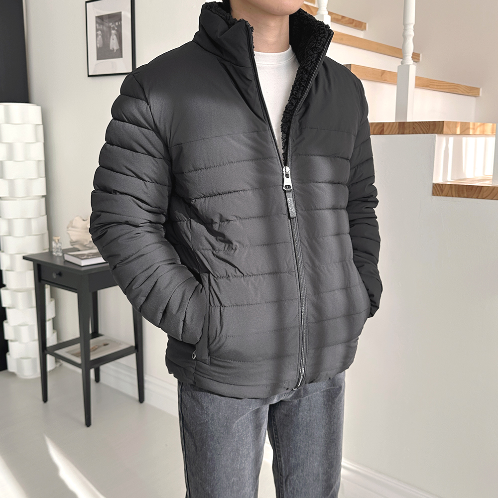 DKNY 남성 쉐르파 플리스 자켓 점퍼 - 메인 이미지