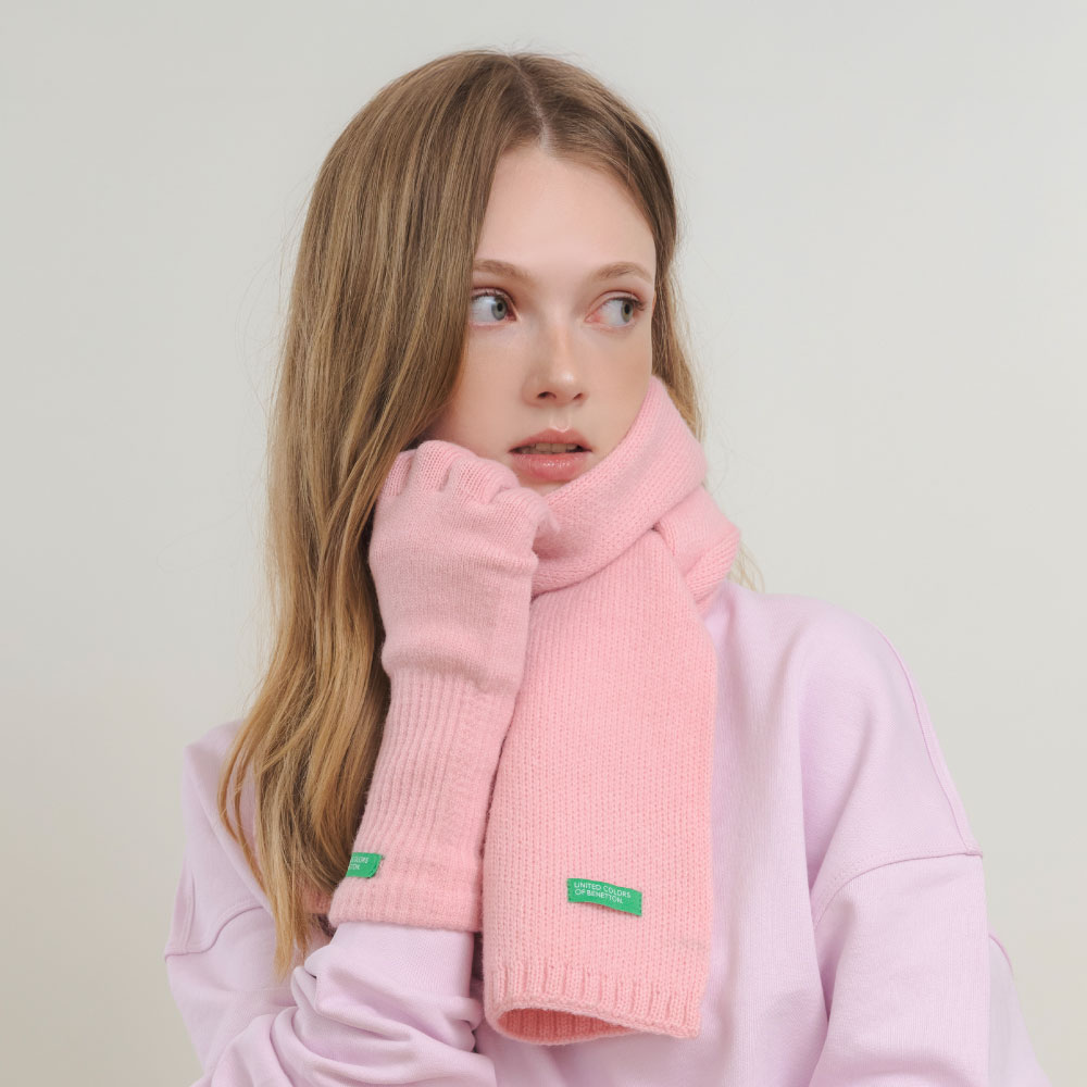 베네통 소프트 컬러 니트 장갑