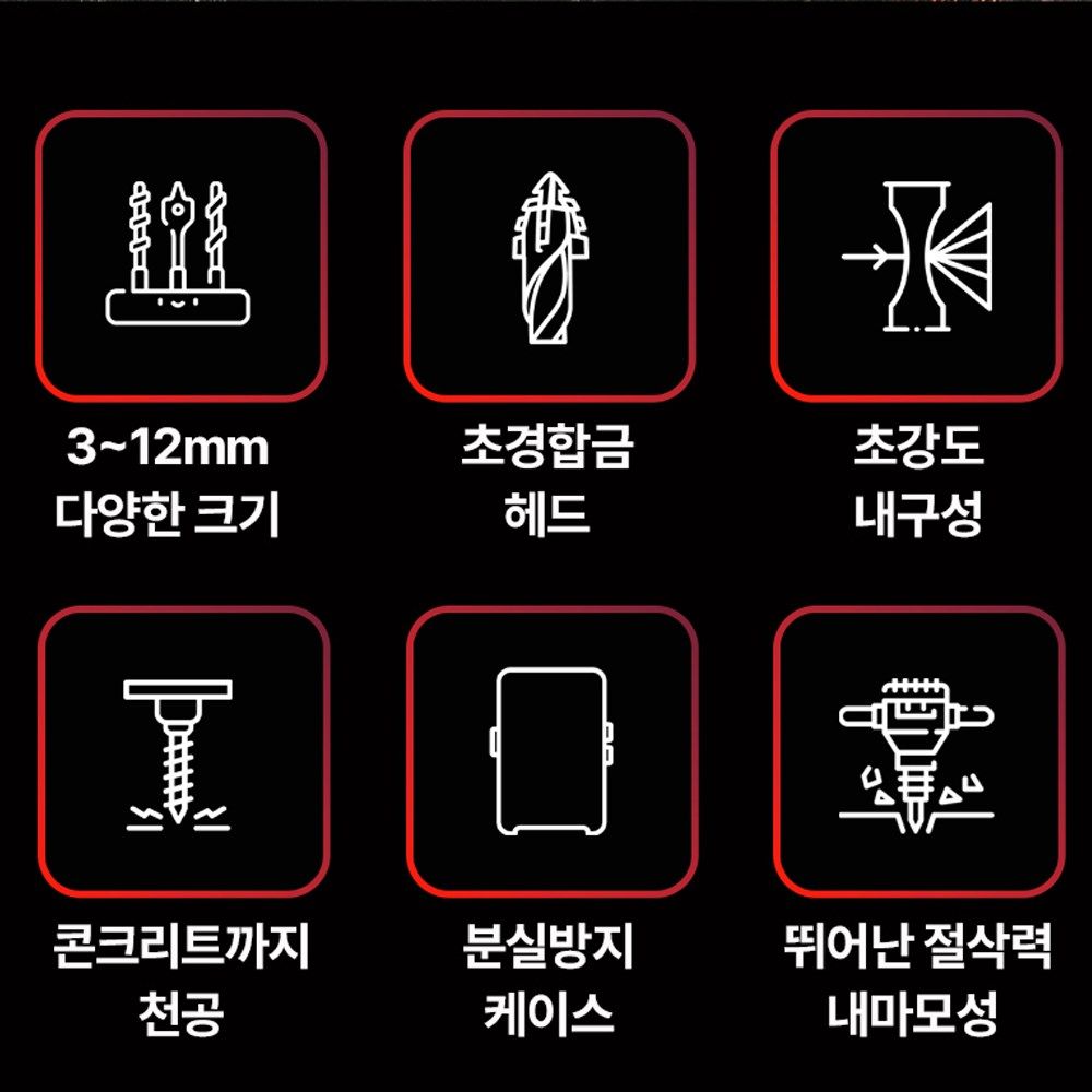 공구빨 초경합금 4중날 만능 파워 임팩 드릴 비트 - 상세 이미지 3