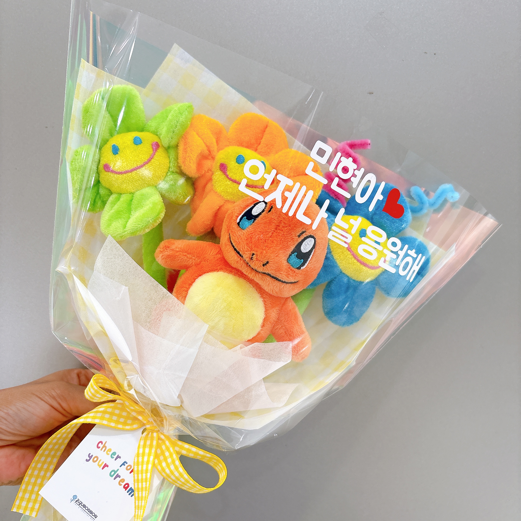 포켓몬 레터링 인형꽃다발 졸업식 발표회 피카츄 꼬부기 파이리 이상해씨 뮤 스파이더맨 - 상세 이미지 3