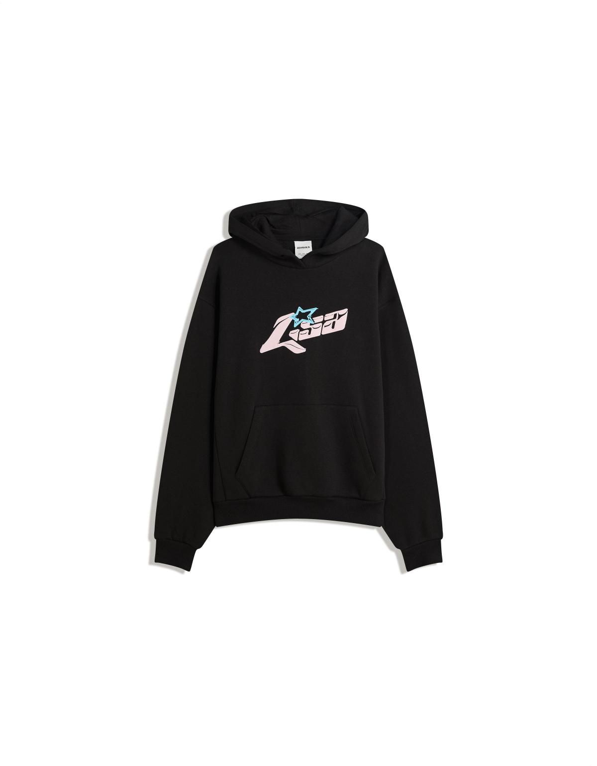 버쉬카 스트리트 레터링 블랙 후드티 7081/072 BLACK - 상세 이미지 3