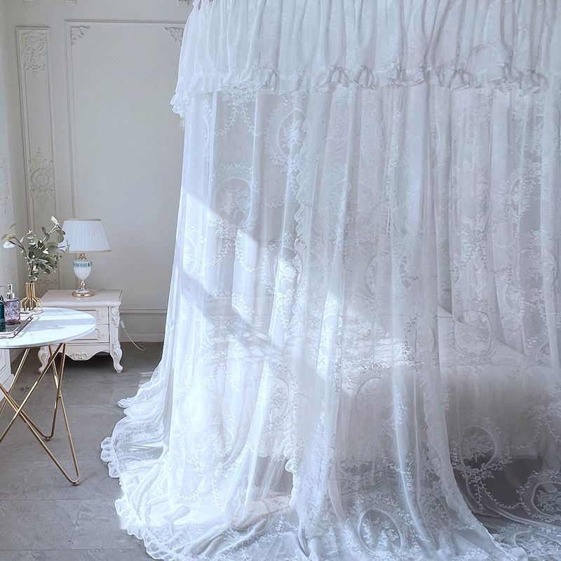 침실 레이스 텐트 커튼 가림막 자형 캐노피 침대커튼 Moonflower 모기장 1.2x2m - 상세 이미지 5