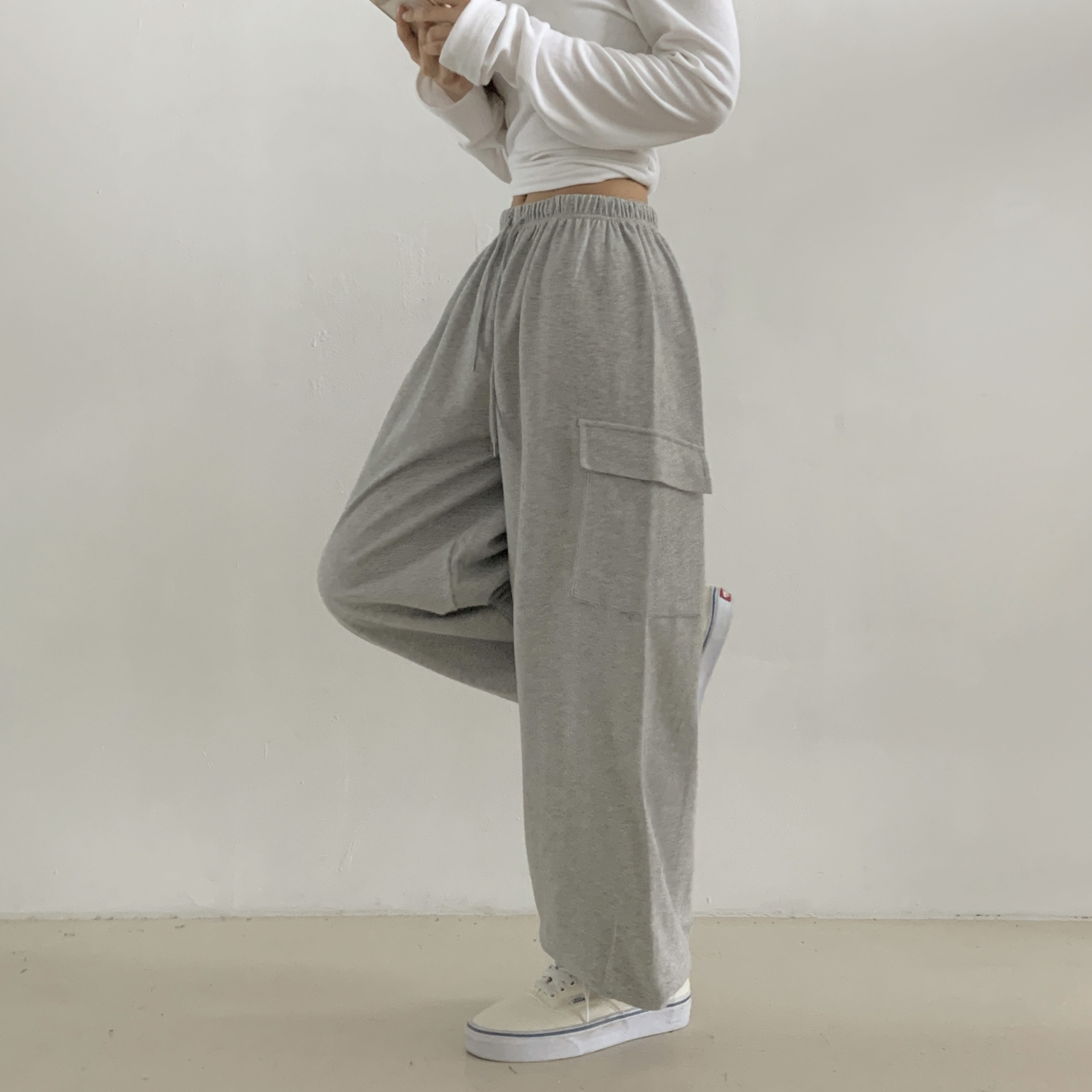 12컬러 밑단선택 조거 와이드 밴딩팬츠 카고바지 스웨트팬츠 트레이닝 추리닝 - 상세 이미지 5