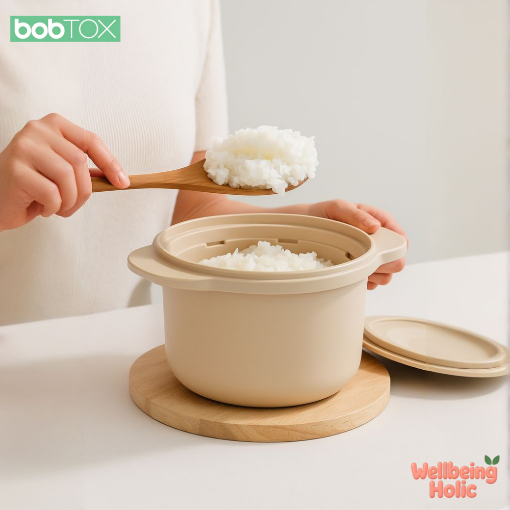 밥톡스 BOBTOX 국내특허 저당질 저당밥솥 전자레인지 용기 당뇨 다이어트 - 상세 이미지 3