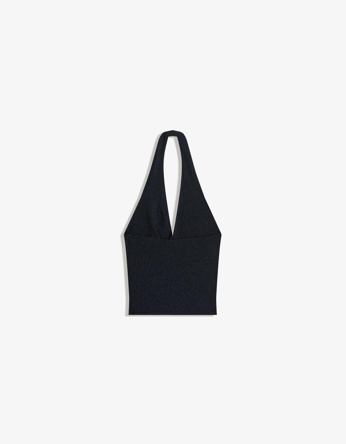 버쉬카 크롭 카울넥 민소매 홀터 탑 8705/662 NAVY - 상세 이미지 2