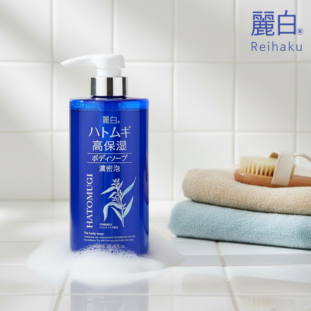 하또무기 율무 고보습 바디워시 바디클렌저 600ml 풍부한거품 미끌거림없는 산뜻한타입 - 상품 이미지