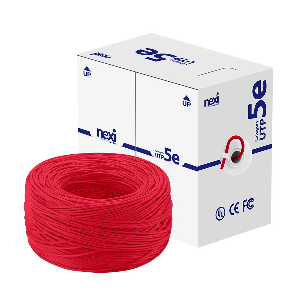 넥시 CAT5E UTP 랜케이블 박스 300m, 레드 - 상품 이미지