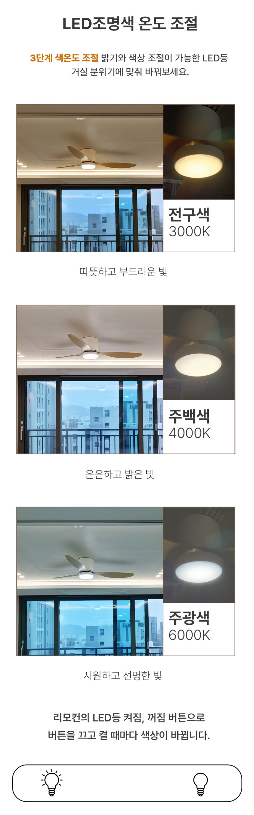 페라 G 실링팬 조명 설치 낮은 거실 안방 BLDC 132cm(52인치) 판매처 상세 정보 이미지 4