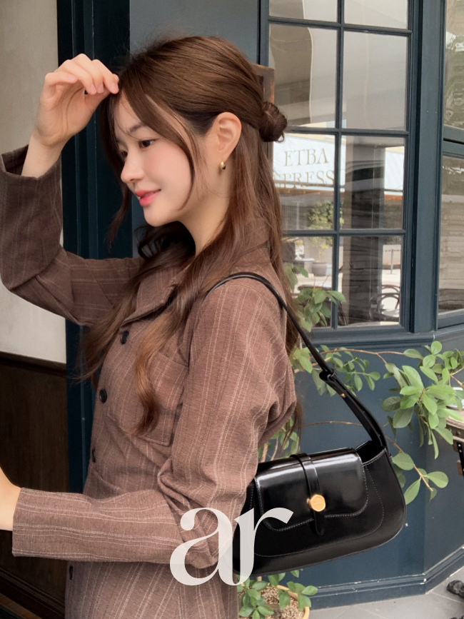 스트라이프 테일러드 긴팔 셔츠 원피스 op16188 - 상세 이미지 5