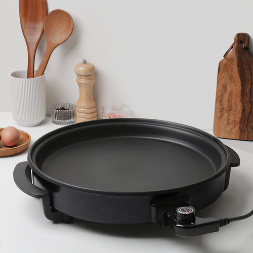 리빙센스 대용량 부침개 전부치는팬 42cm 업소용 가정용 전기 고기 피자 생선 그릴 구이팬