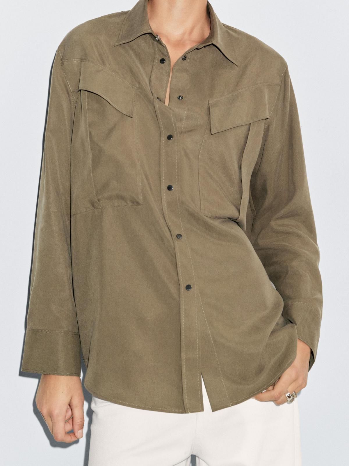 마시모두띠 아웃포켓 테크니컬 롱슬리브 셔츠 5158/958 KHAKI - 상세 이미지 5