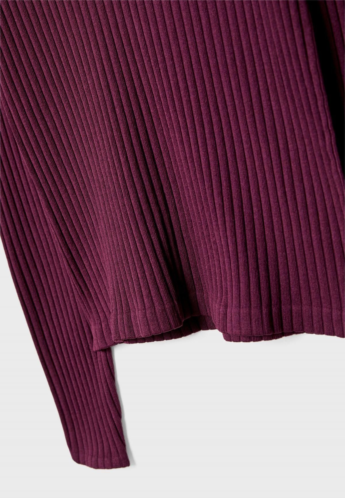 스트라디바리우스 슬림핏 심리스 폴로 카라 긴팔 티셔츠 6537/920 AUBERGINE - 상세 이미지 3