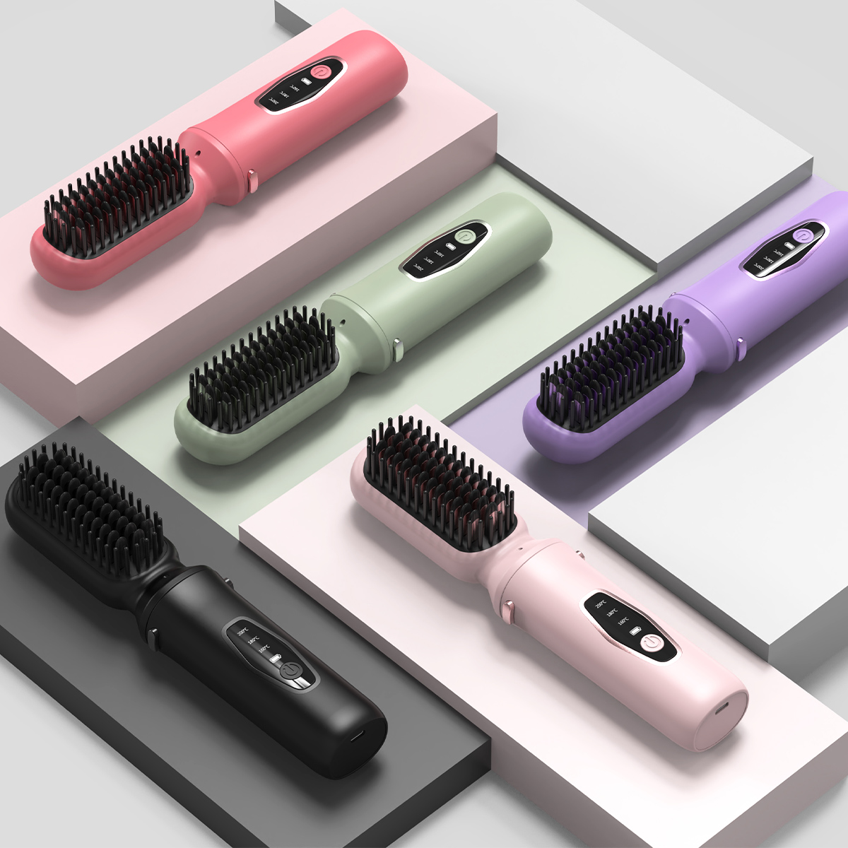 슈틸루스터 휴대용 무선 듀얼 빗 고데기 ST-DWC100