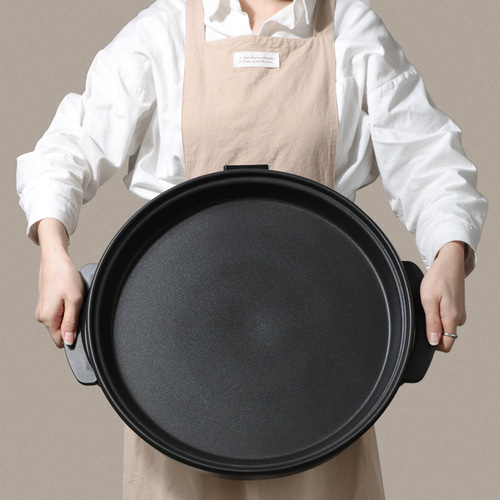 리빙센스 대용량 부침개 전부치는팬 42cm 업소용 가정용 전기 고기 피자 생선 그릴 구이팬