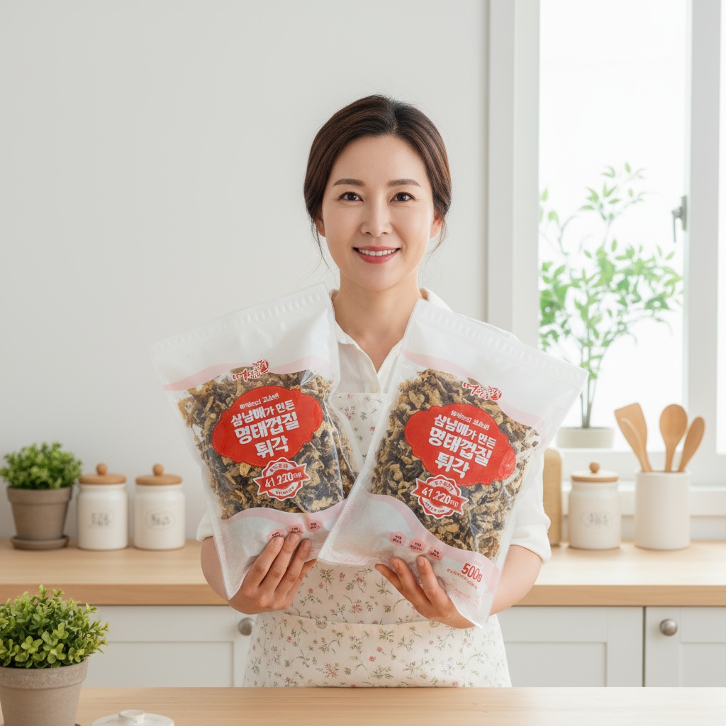 명식품본사 명태껍질튀각 중포장 반찬 술안주 가정 업소 식당식자재 도매가 500g, 6개 - 상세 이미지 4